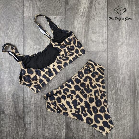 Pink Queen Crop Top High Waist Bikini Swimsuit Size XL - Picture 4 of 4